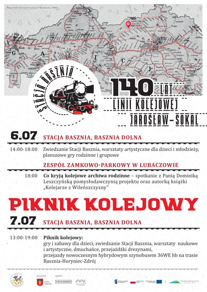 Plakat Jubileusz 140-lecia dawnej linii kolejowej Jarosław-Sokal
