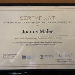 Certyfikaty Podkarpackiej Akademii Innowacji Pedagogicznych